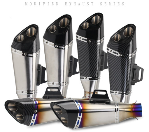 Motorcycle modification S2 carbon fiber double mouth hexagonal angled fish mouth imitation Scorpio