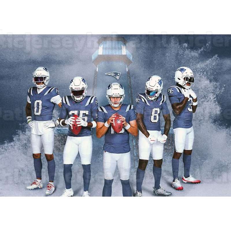 Custom Football Jersey Drake Maye Stefon Diggs Christian Gonzalez 12 Brady Mike Vrabel