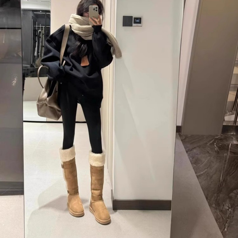 Free shipping designer Boots hot sales classic vintage winter new item thick sole height increasing long tube snow shoes casual versatile womens cotto