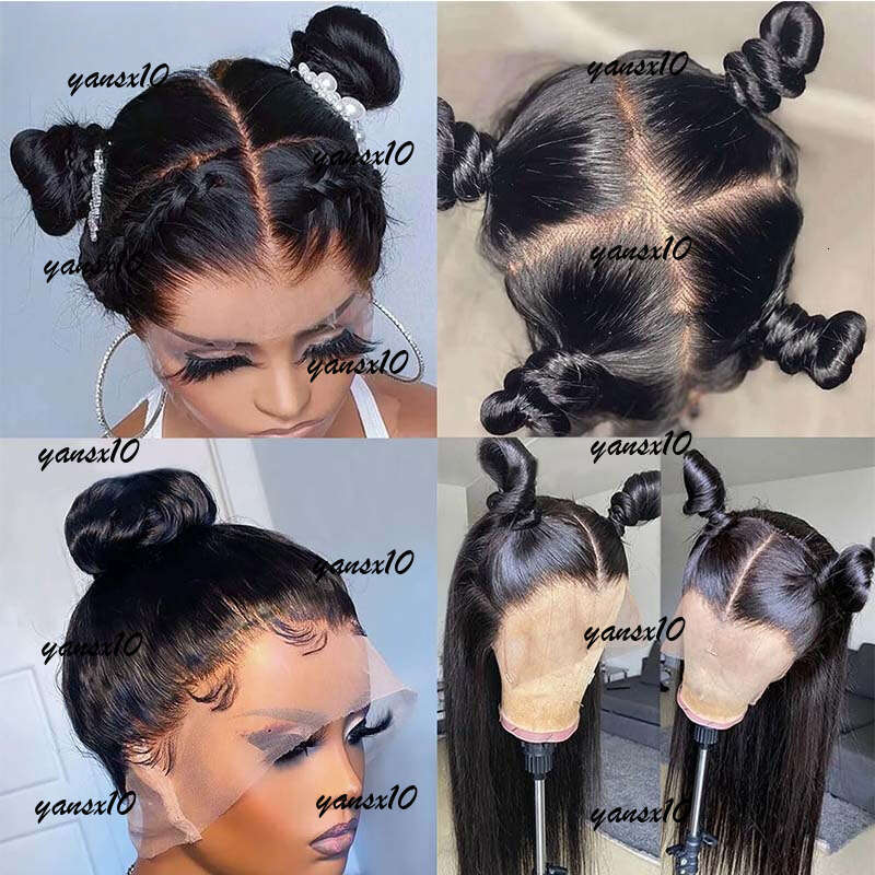 Brazilian Easy Go Glueless Bone Straight HD Transparent Human Hair Closure Wigs 13X4 Lace Frontal Wig for Women