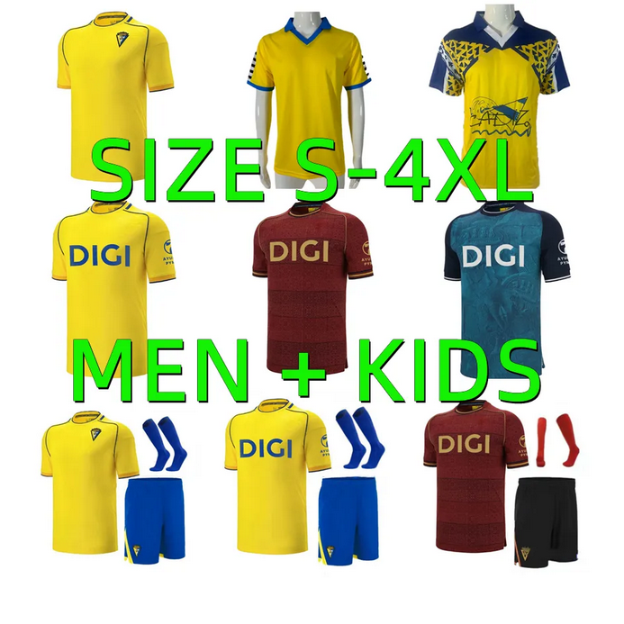 25 26 CadizS soccer jerseys 83 84 91 92 CADIZ CF LOZANO LUCAS MABIL FALI ALCARAZ ALARCON A. NEGREDO BLANCO T.BONGONDA 1991 1992 2025 2026 men kids kits football shirts