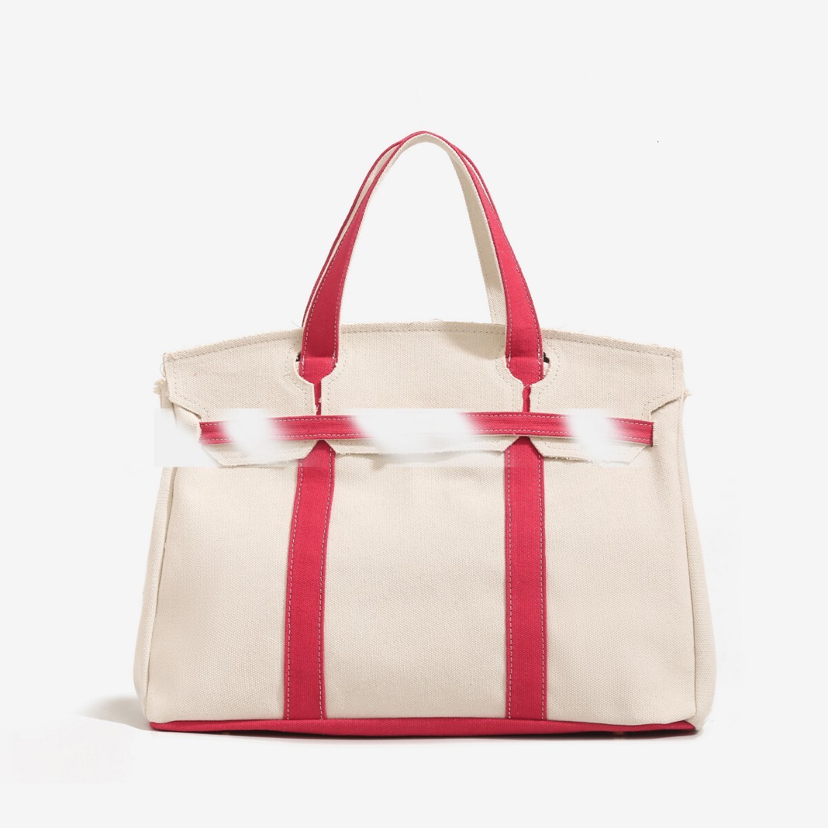 Women's Canvas Bag 2025 New Designer Color blocked Handbag Large Capacity Commuter Multifunctional Bag
