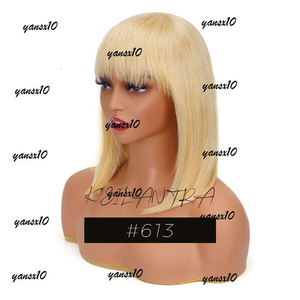 180density Short Wig With Bangs Vieamese Human Hair Double Drawn Bob Glueless Straight Wigs On Sale Clearance 180%