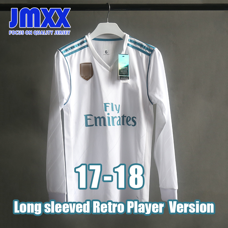 JMXX 17 18 Retro Player Version Reales Madrides Soccer Jerseys Home Pre Match Training Mens Uniforms Jersey Football Man Shirt