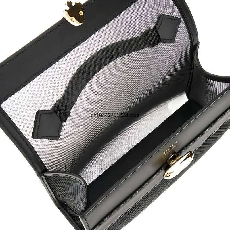 SAVETTE Brand Genuine Leather Symmetry Pochette New Handbags Women's Simple Handbag Small Square Bag Baguette Row Tote Bags