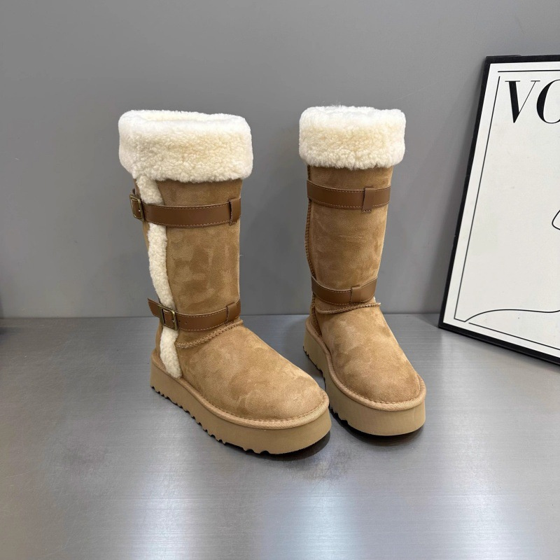 Free shipping designer Boots hot sales classic vintage winter new item thick sole height increasing long tube snow shoes casual versatile womens cotto