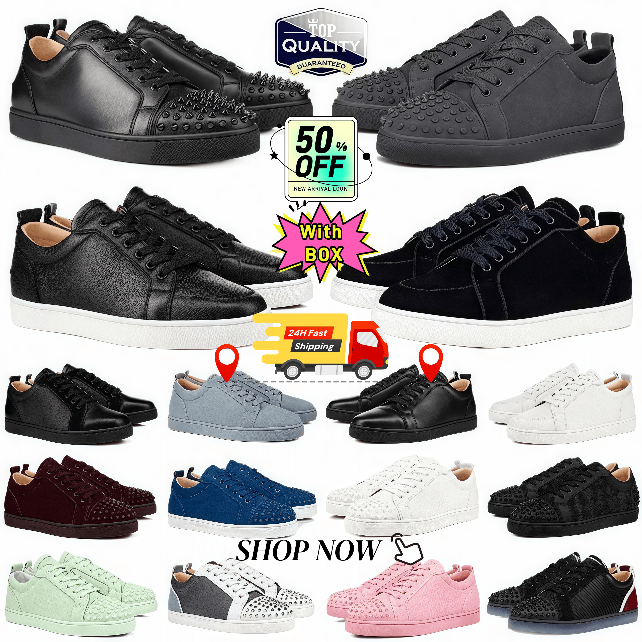 Luxury Dress Shoes Designer Shoes Mens Low Platform Casual Shoes Glitter Grey Rivets Leather Suede Camo Green Women Fashion Spikes Office Career Wedding Sneakers