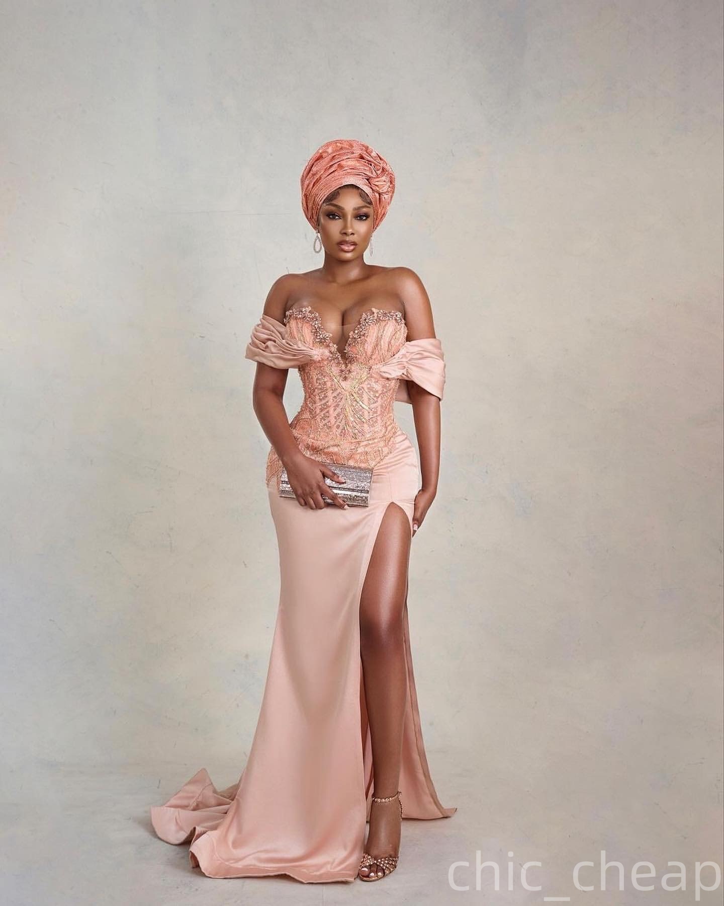 Aso Ebi Champagne Mermaid Prom Dress 2025 Lace Crystals Satin Sweetheart Evening Formal Party Birthday Dresses Robe De Sorrie Reception Gowns For Spec