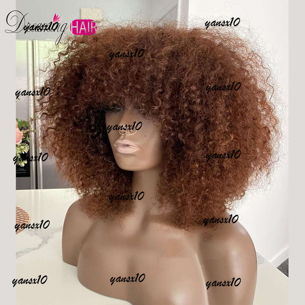 Mogolian Human Hair Wigs for Women 360 Full Lace Afro Kinky Natural Black Short Pixie Curly Synthetic Wig