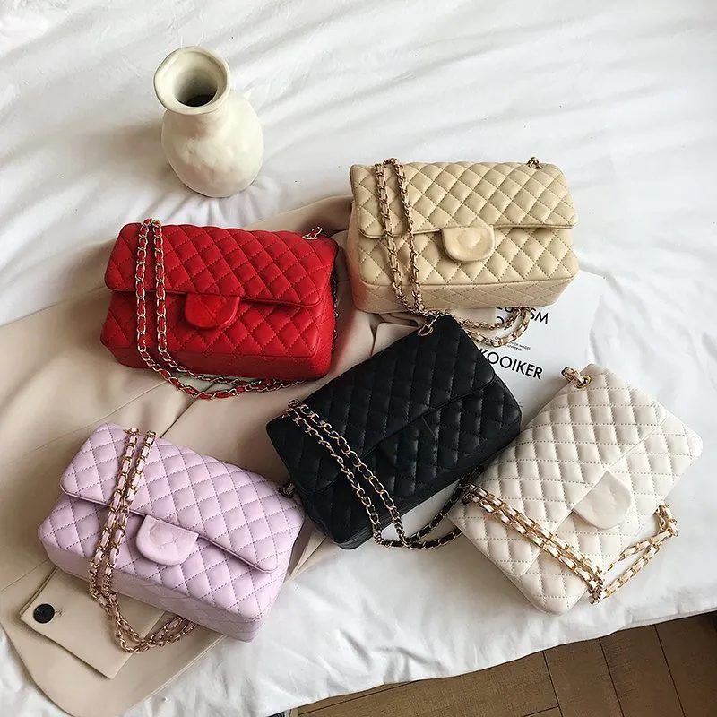 Designer Women Shoulder Chain Bag Clutch Tote Bags Wallet Check Purse Solid Hasp Waist Square Stripes Woman Handbags Classic Flap Handbag