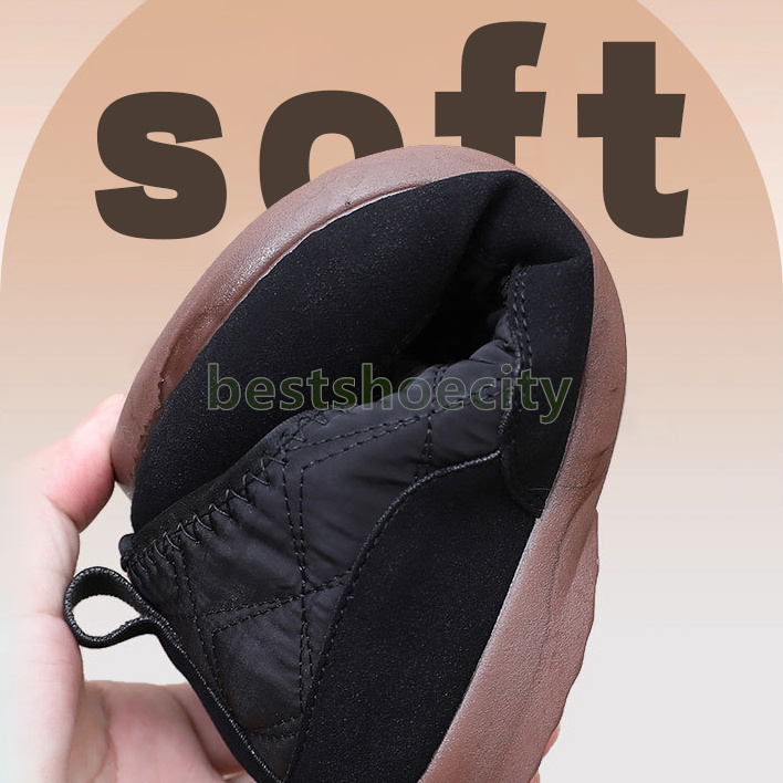 Winter designer boots woman Fashion snow boots Fluffy Lining Soft Sole Shoes Ladies slip-on Warm Comfortable wool blend cotton booties Size 35-42