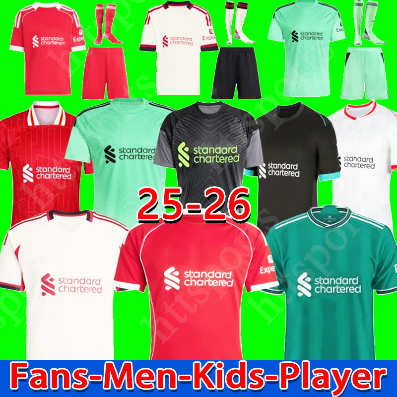 25 26 Wirtz SALAH jersey Ekitike MAC ALLISTER Kerkez GAKPO DARWIN SZOBOSZLAI Jeremie Frimpong 2025-2026 soccer jerseys Mens Kids Kit sock Full sets