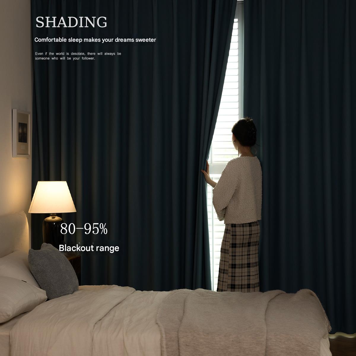 YL-37065 high precision French jacquard curtains high light-proof living room balcony bedroom simple sun-proof study curtain wholesale