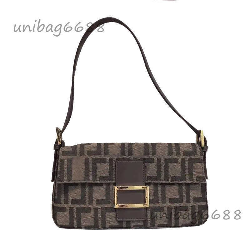 Designer Bag High Quality Women Crossbody FF Baguette Bags Luxury Brand Vintage Shoulder Canvas Messenger Bag Underarm Half Moon Handbag Purse Wallet Brown Bags