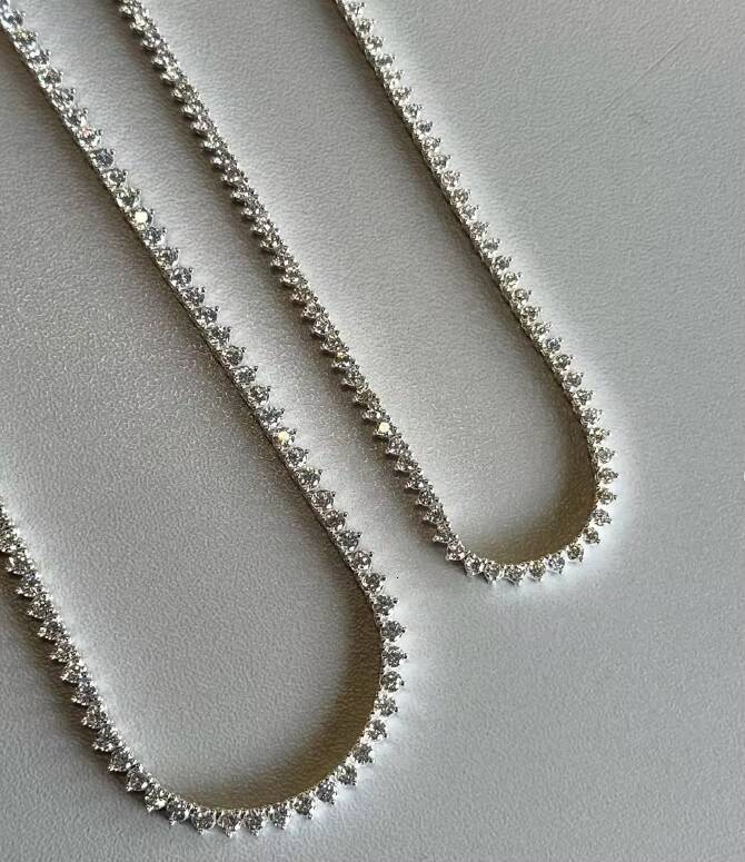 Tennis Chain Provide GRA Certificate 925 Sterling Silver 3.5MM Tennis Necklace Hip Hop Jewelry Necklaces Vvs Moissanite