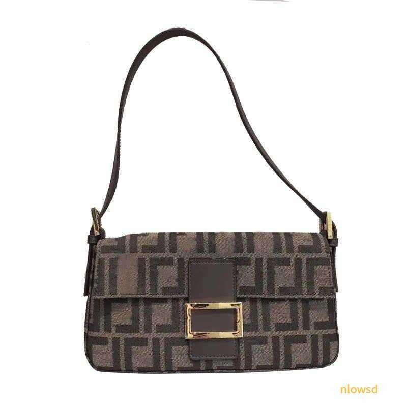 Shoulder Bags Designer bag High quality Women Crossbody baguette Bags Luxury Brand Vintage Canvas Messenger Bag Underarm half moon Handbag Purse Wallet Brown Bags