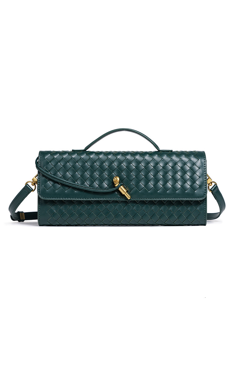 Horizontal Woven Organ Bag Cross-border Trend Handheld Cross-border Luxury Bag Designer Free Shipping Bag New Soft Leather Baguette Women's Bag