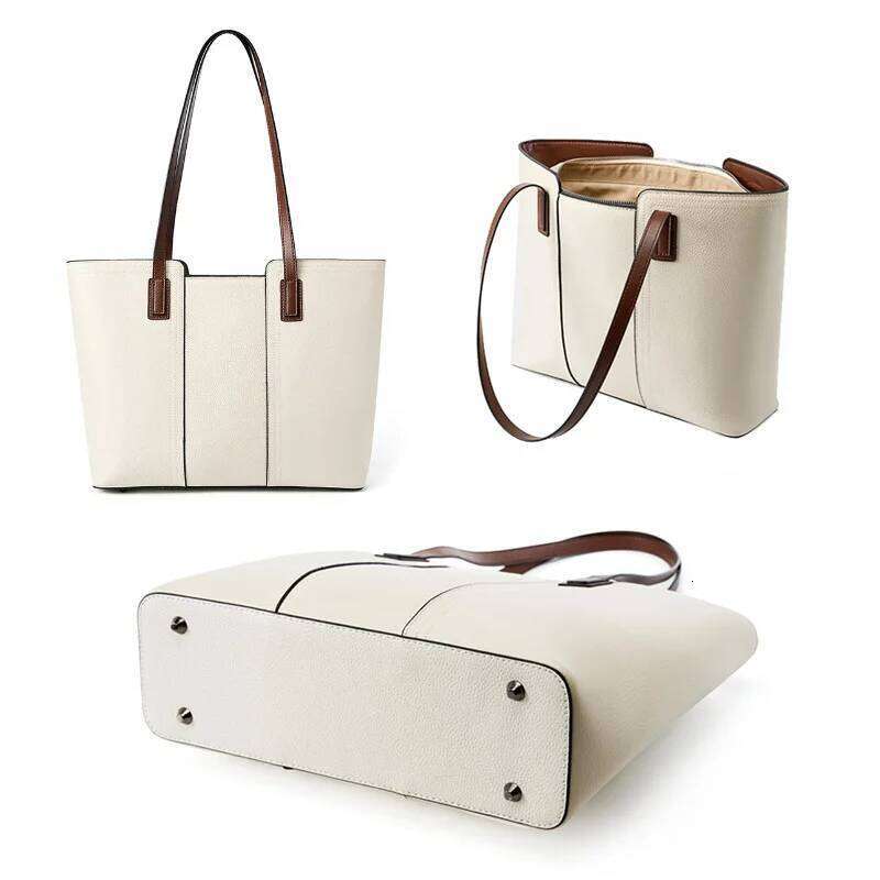 New Women Large Capacity Commuter Tote Lady First Layer Cowhide Armpit Bag Female Fashion Single Shoulder Laptop Handbag