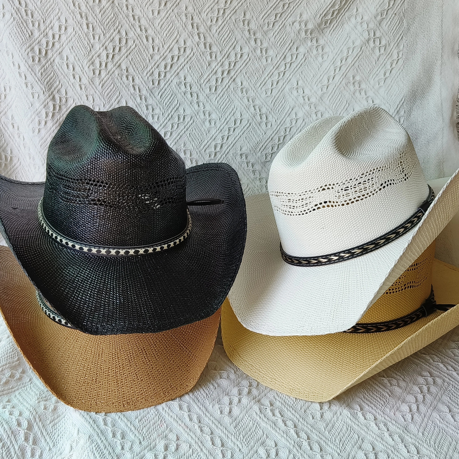 Pasture Western Cowboy Straw hat women Large Brim stiff straw hat cowboy Outdoor summer Sun Jazz Hat sombrero vaquero hombre 250829