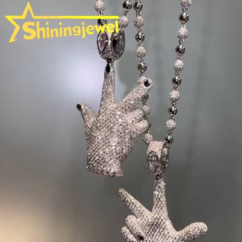 Gold Plated Custom 3D Pendant 925 Sterling Silver GRA Moissanite Pass Diamond Test 3D Design Iced Out Buss Down Pendant