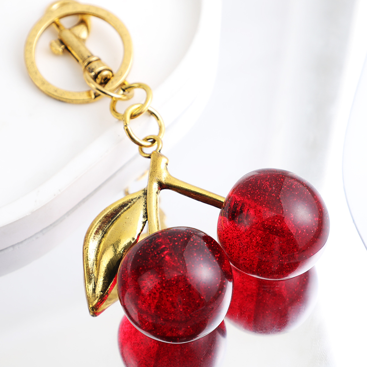 Cherry Keychains Exquisite Creative Handbag Accessory Car Key chain Decoration Gift