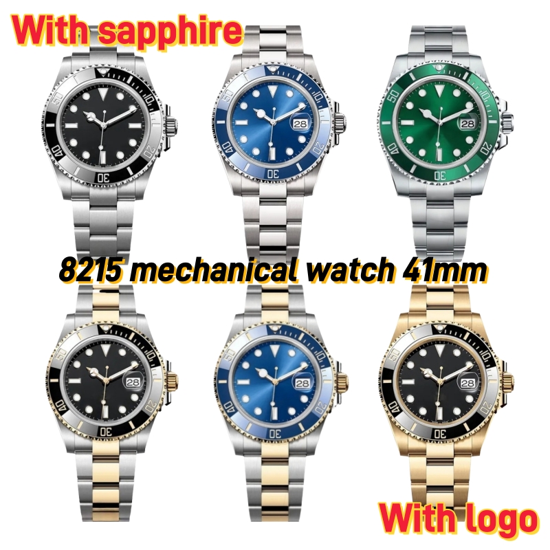 Mens High Quality Sub 41mm Watch 8215 Automatic Movement Designers Men Watches Montre de luxe Luminous Waterproof sapphire glass Sports Montre with box