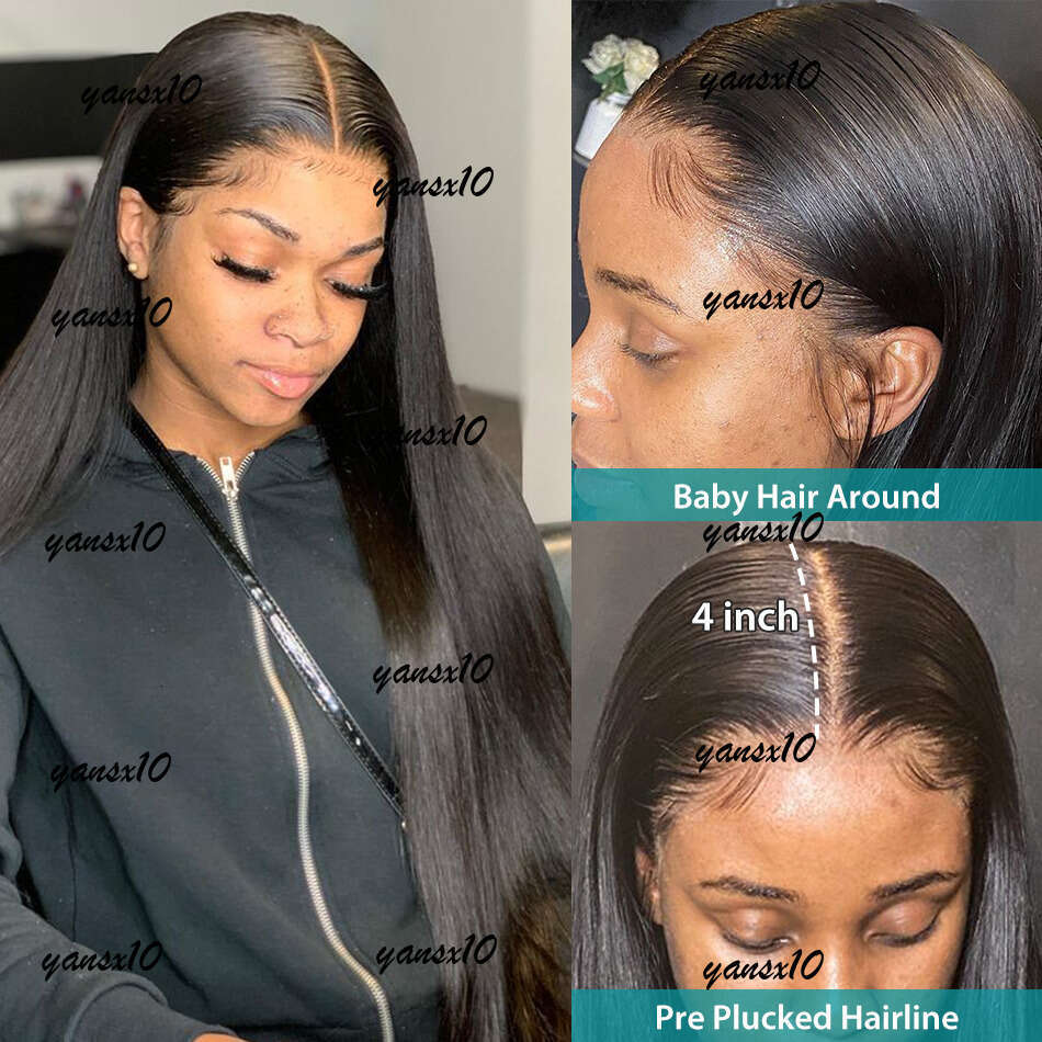 360 Lace Frontal Straight Human Hair Wigs Brazilian 28 30 inch Synthetic Front Closure Wig For Women