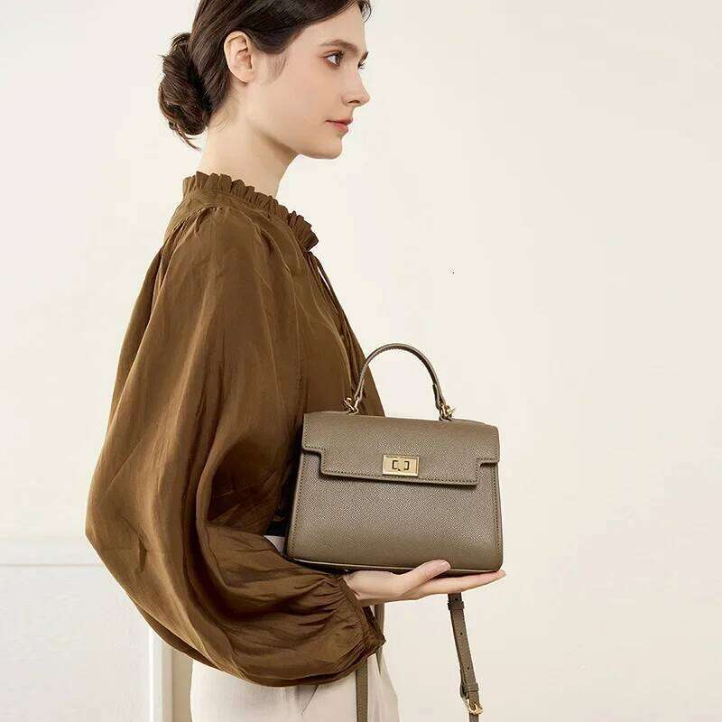 2024 Women Genuine Leather Top Handle Bags Fashion Shoulder Bag
