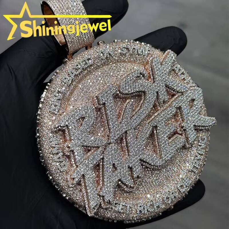 Iced Out Buss Down Gold Plated Custom Name Pendant 925 Sterling Silver GRA Moissanite Pass Diamond Test Letters Hip Hop Pendant