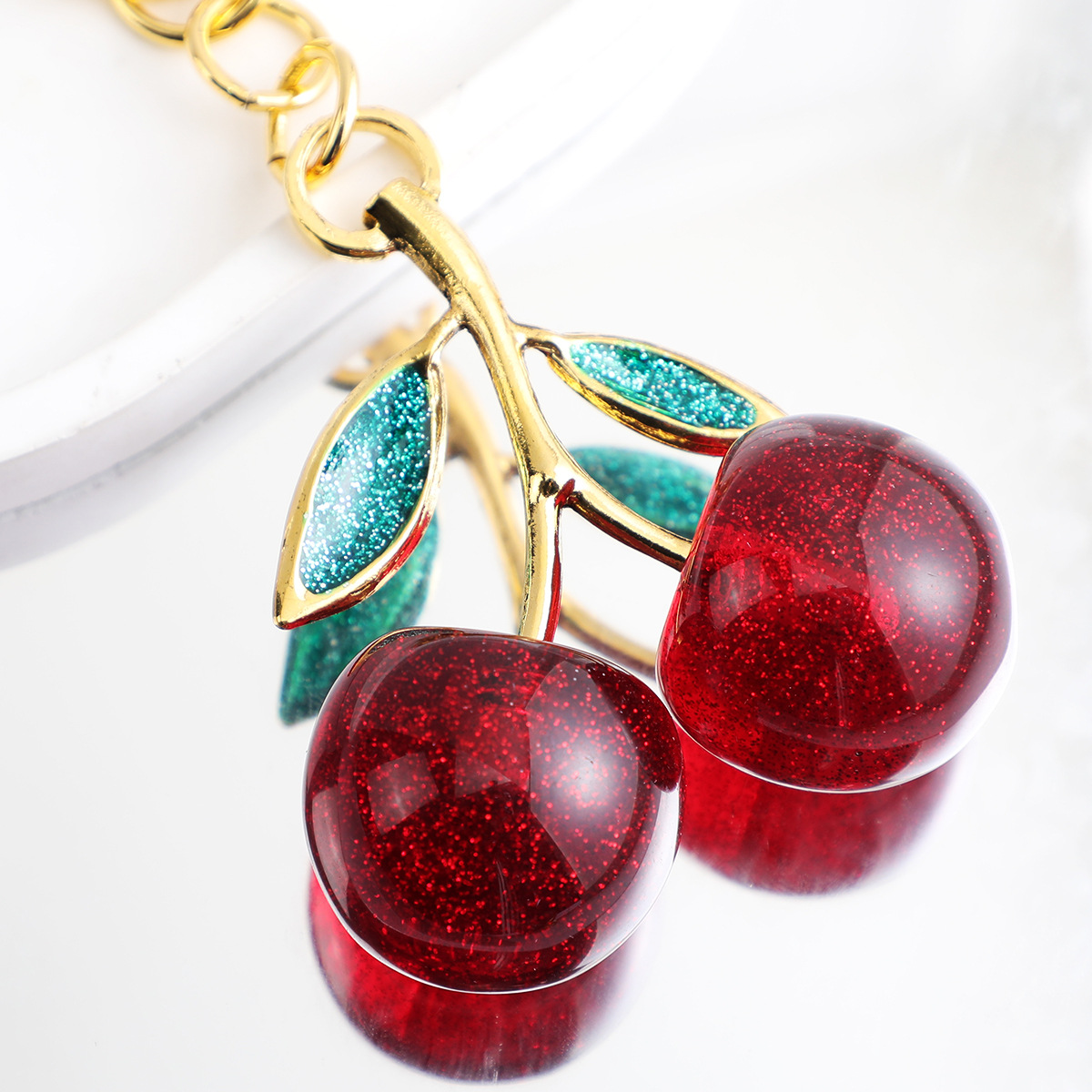 Cherry Keychains Exquisite Creative Handbag Accessory Car Key chain Decoration Gift