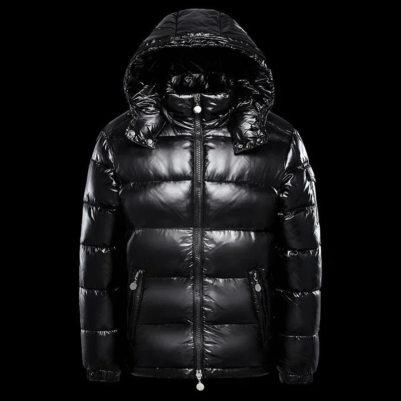Winter Mens Clothing Shiny Down Parkas Coats Man Mountain Ski Cotton Thermal Coats Men Thick Windbreaker Hooded Parkas 250829