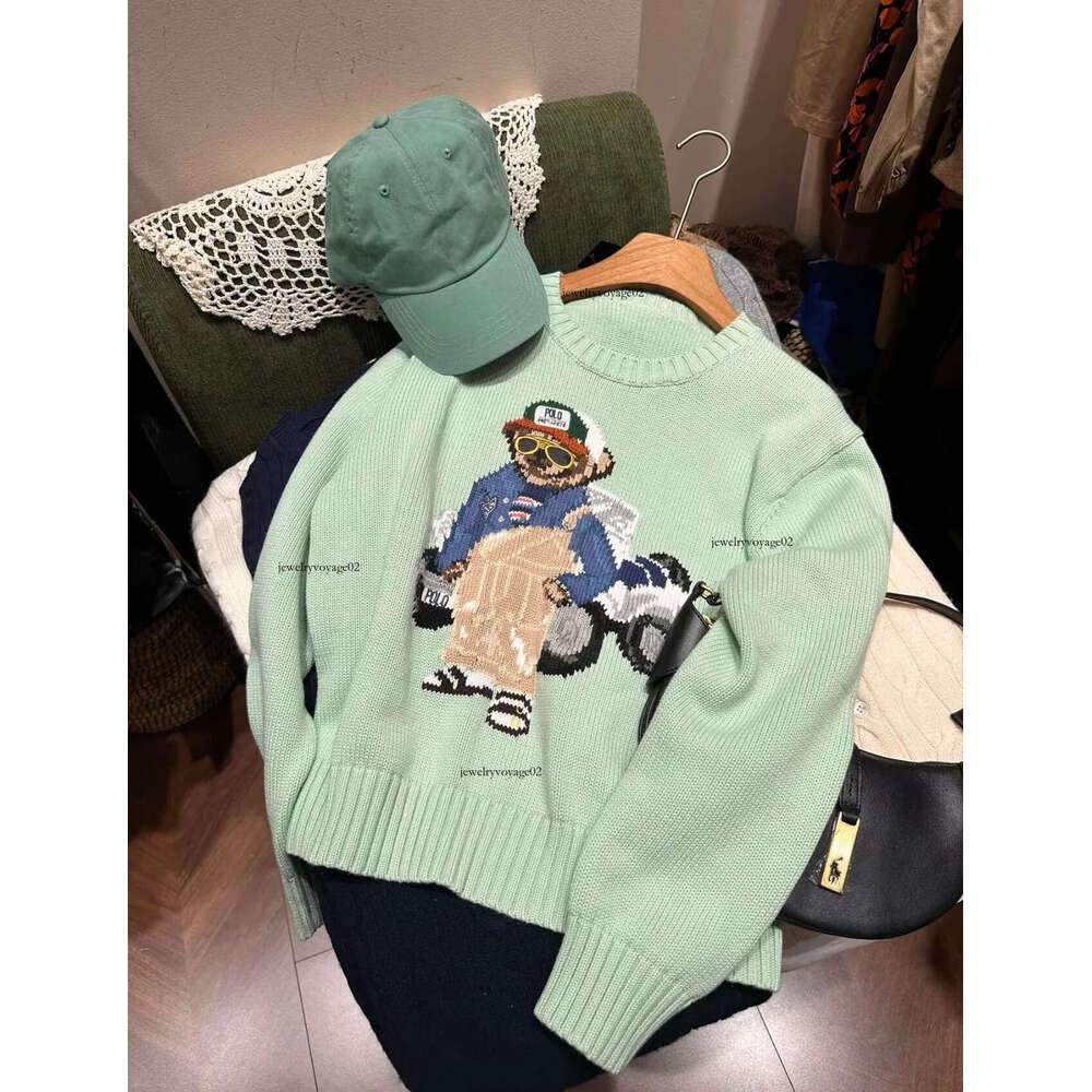 Women Knits ity Sweater Pullover Embroidery Knitted Sweaters ly Long Slve Casual Printed Wool Bear Tracksuit 3D1 Q260104