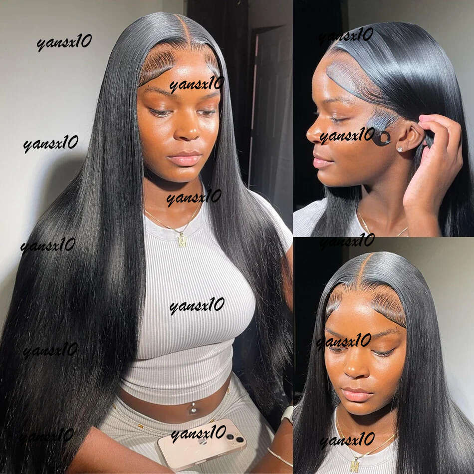 Brazilian Easy Go Glueless Bone Straight HD Transparent Human Hair Closure Wigs 13X4 Lace Frontal Wig for Women
