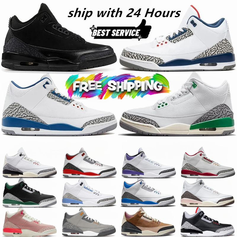 designer shoes 3 mens basketball shoes 3s Cobalt Bliss Pure Money Rare Seoul Black Cat white green pink Cement Lucky Shorts men trainers outdoor sports sneakers 36-46
