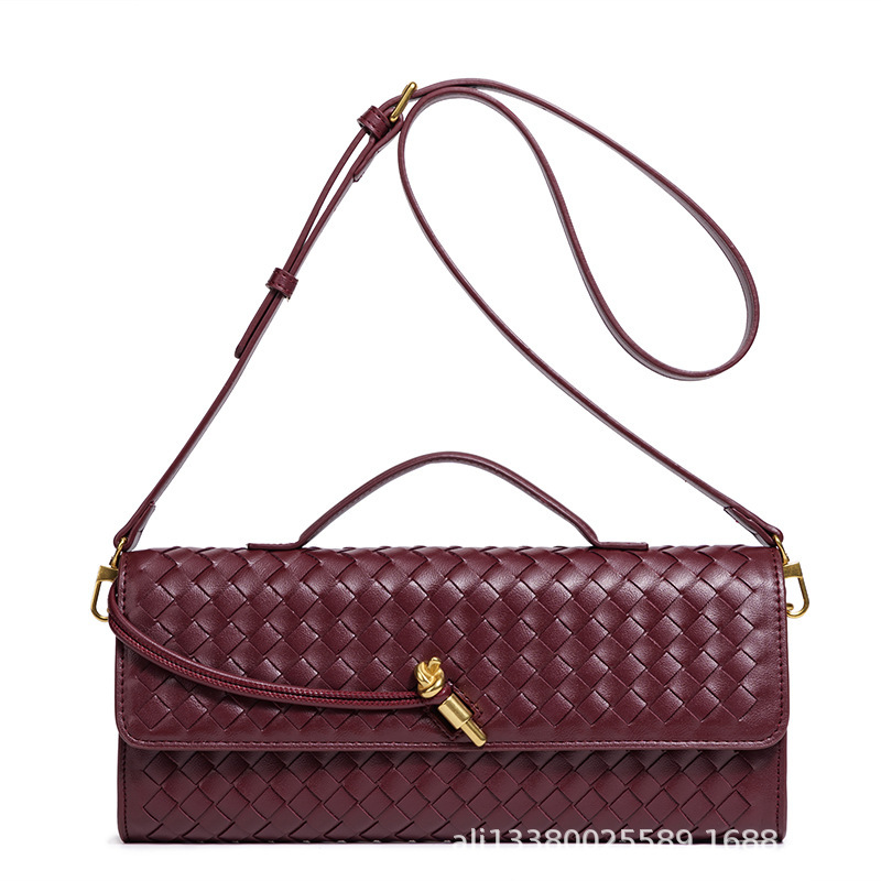 Horizontal Woven Organ Bag Cross-border Trend Handheld Cross-border Luxury Bag Designer Free Shipping Bag New Soft Leather Baguette Women's Bag