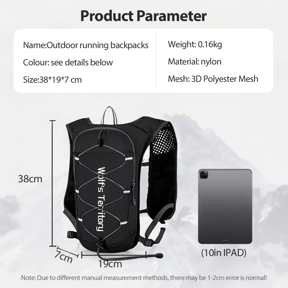 BOLER Outdoor Trail Running Ultralight Backpack Running Hydration Vest Breathable Marathon Running Backpack Water Bottle 250829