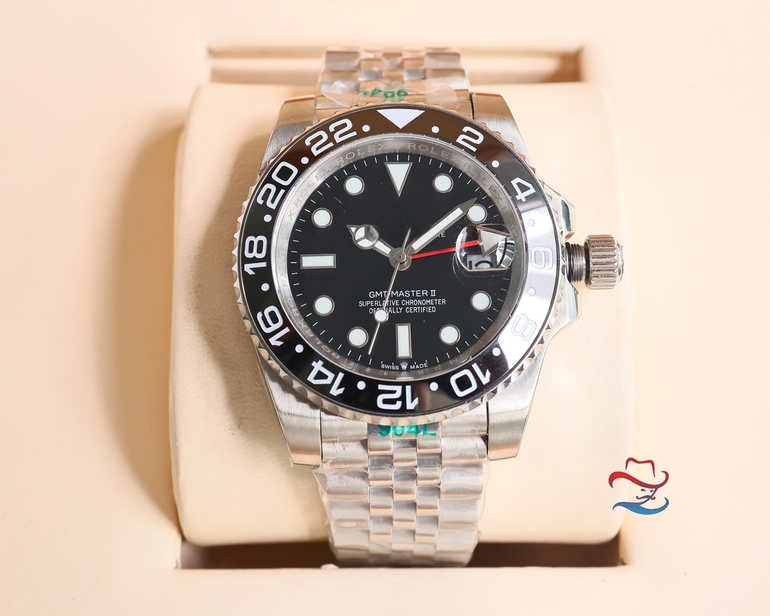 Classic Automatic Watches 40mm Black Dial Stainless Steel Strap Glidelock Ceramic Bezel Men Mechanical Wristwatch2025