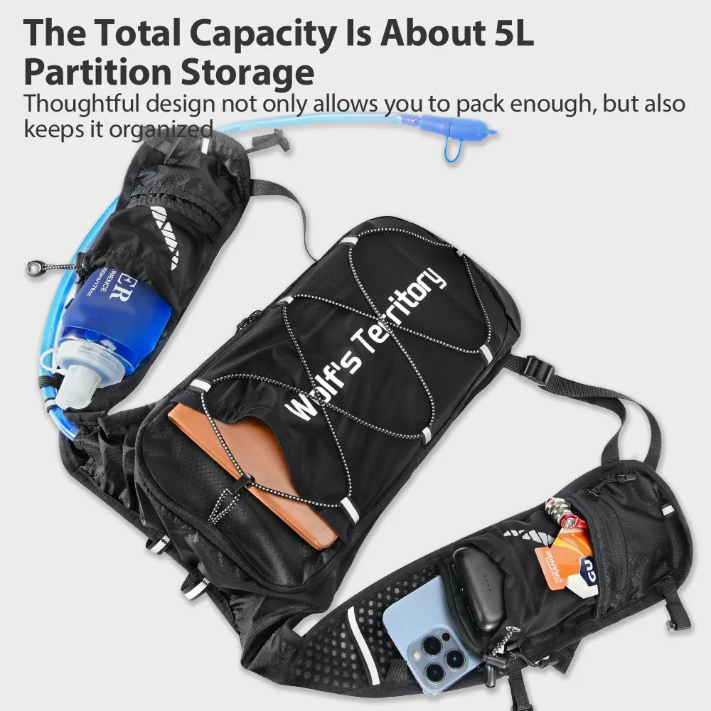 BOLER Outdoor Trail Running Ultralight Backpack Running Hydration Vest Breathable Marathon Running Backpack Water Bottle 250829