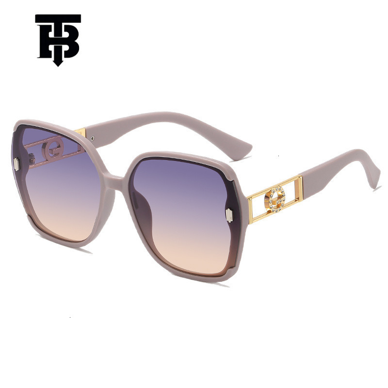 Free Shipping For New Designer Accessories Cross-border New Sunglasses For Women High-end Feel UV Protection Large Frame Slimming Sun Protection Sungl