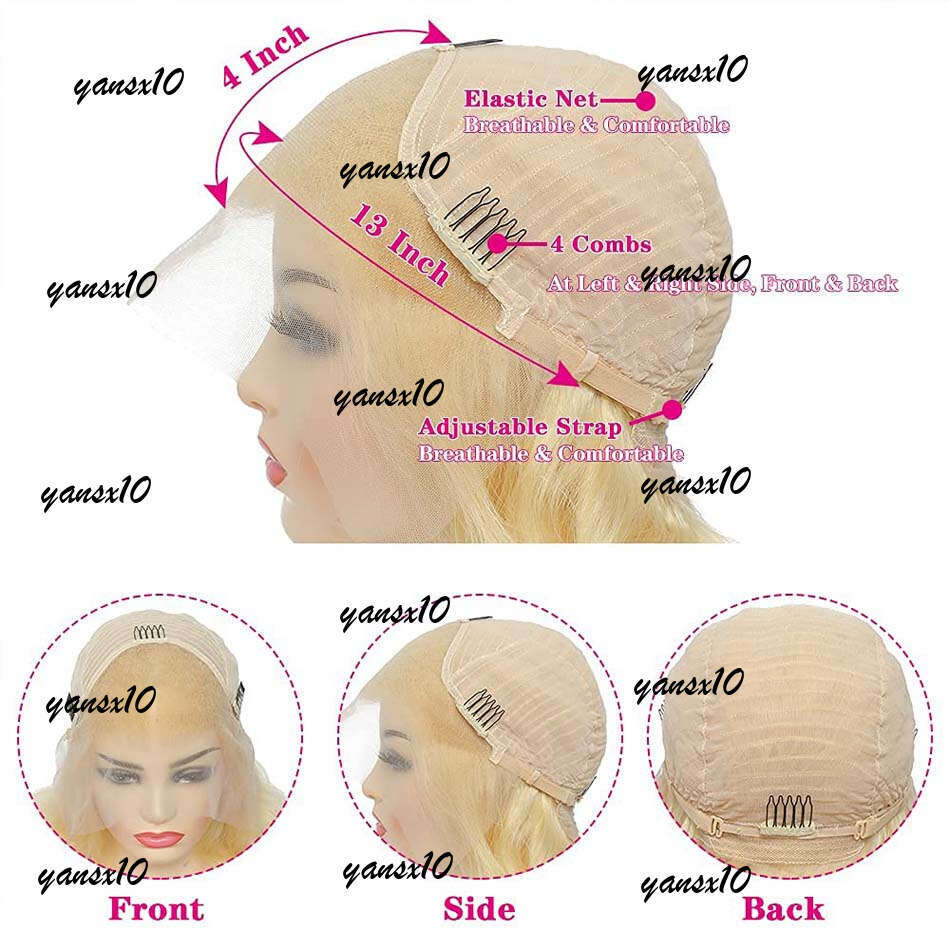 HD Transparent Honey Blonde Front 613 Lace Frontal Wig 13X6 13X4 Bone Straight Human Hair Wigs For Women