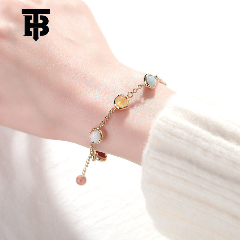 Free Shipping New Accessories Crystal For Women Sweet Colorful Lucky Exquisite Version Rainbow Candy Beads Bracelet Wholesale Z260313