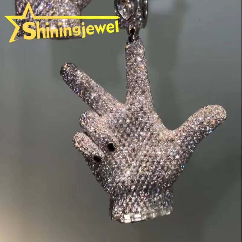 Gold Plated Custom 3D Pendant 925 Sterling Silver GRA Moissanite Pass Diamond Test 3D Design Iced Out Buss Down Pendant