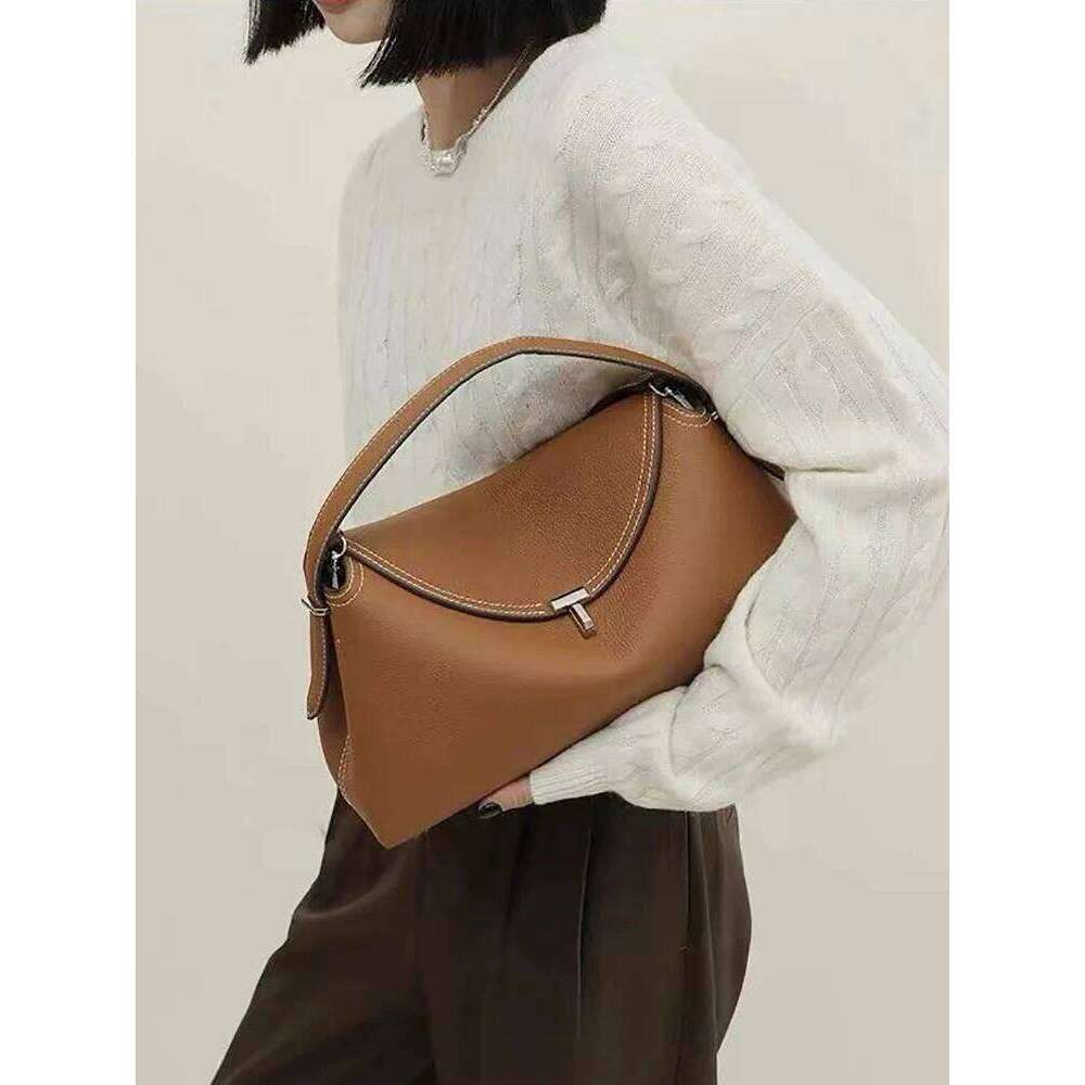 2025 New Large Capaci Leather Flip Cover Handbag T Lo Bule Tote Commuter Single Oulder Armpit Crossbody Bag