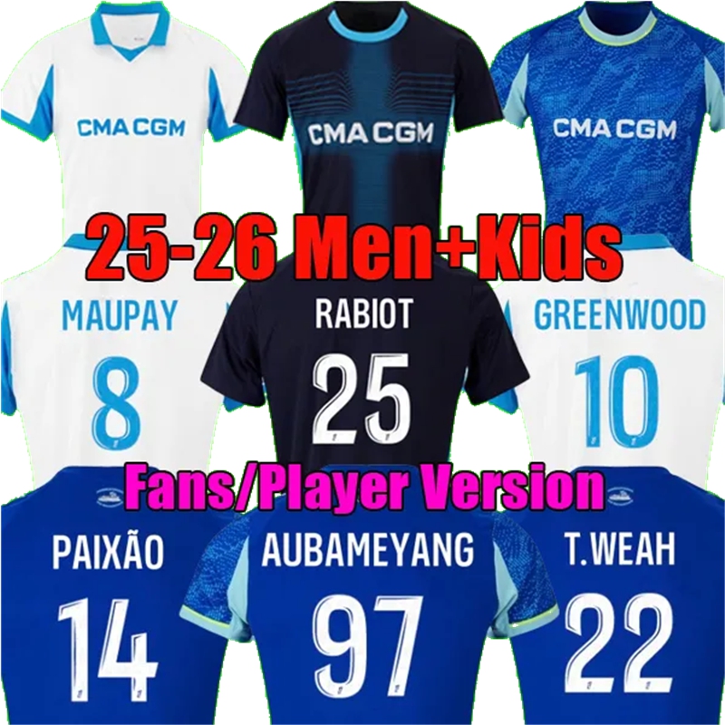 T.WEAH PAIXAO 25 26 Olympique Marseill Soccer Jersey Kids kit BALERDI GREENWOOD HARIT HOJBJERG RABIOT TRAORE MURILLO MERLIN MAUPAY GOUIRI 2025 2026 Football Shirt