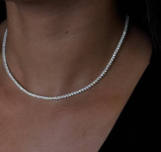 Tennis Chain Provide GRA Certificate 925 Sterling Silver 3.5MM Tennis Necklace Hip Hop Jewelry Necklaces Vvs Moissanite