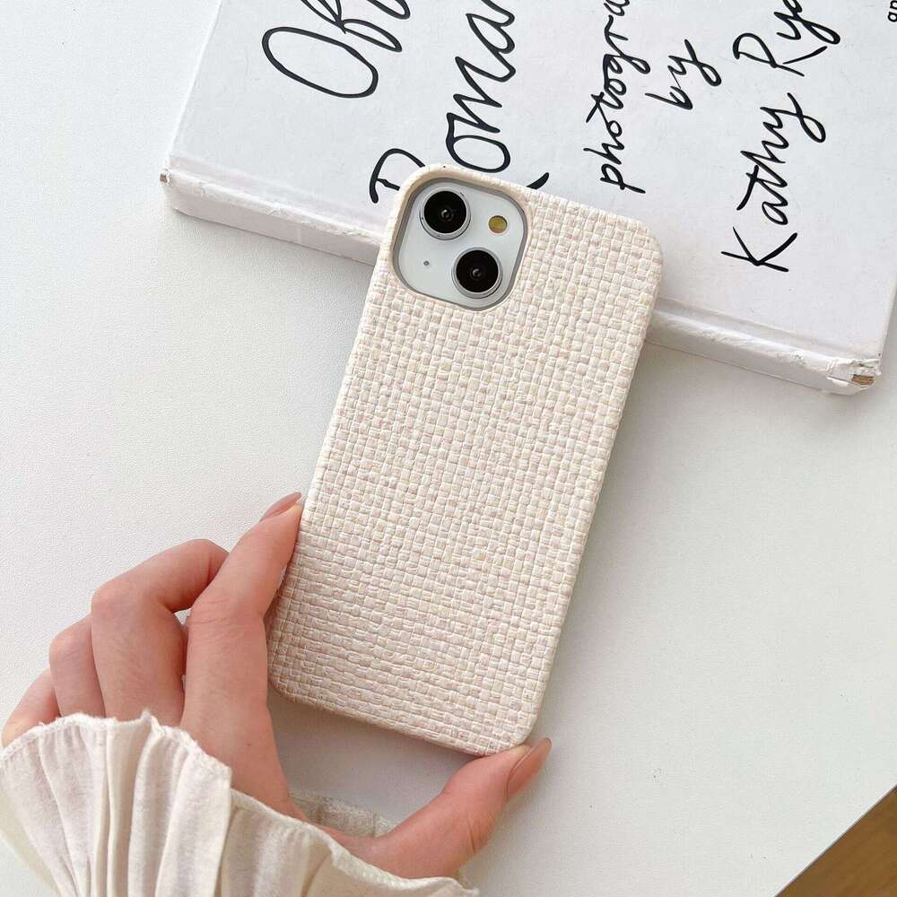 17Promax Woven Pattern 13 Compatible Apple 14promax Phone Case iPhone15 Autumn Winter 12 New Model 11/7