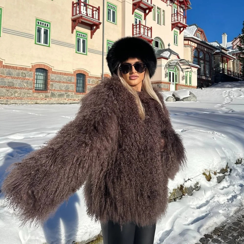 OFTBUY Natural Mongolia Sheep Fur Coat Fashion Autumn Winter Clothes Women Thick Warm Short Real FurJacket Outerwear Female 250829