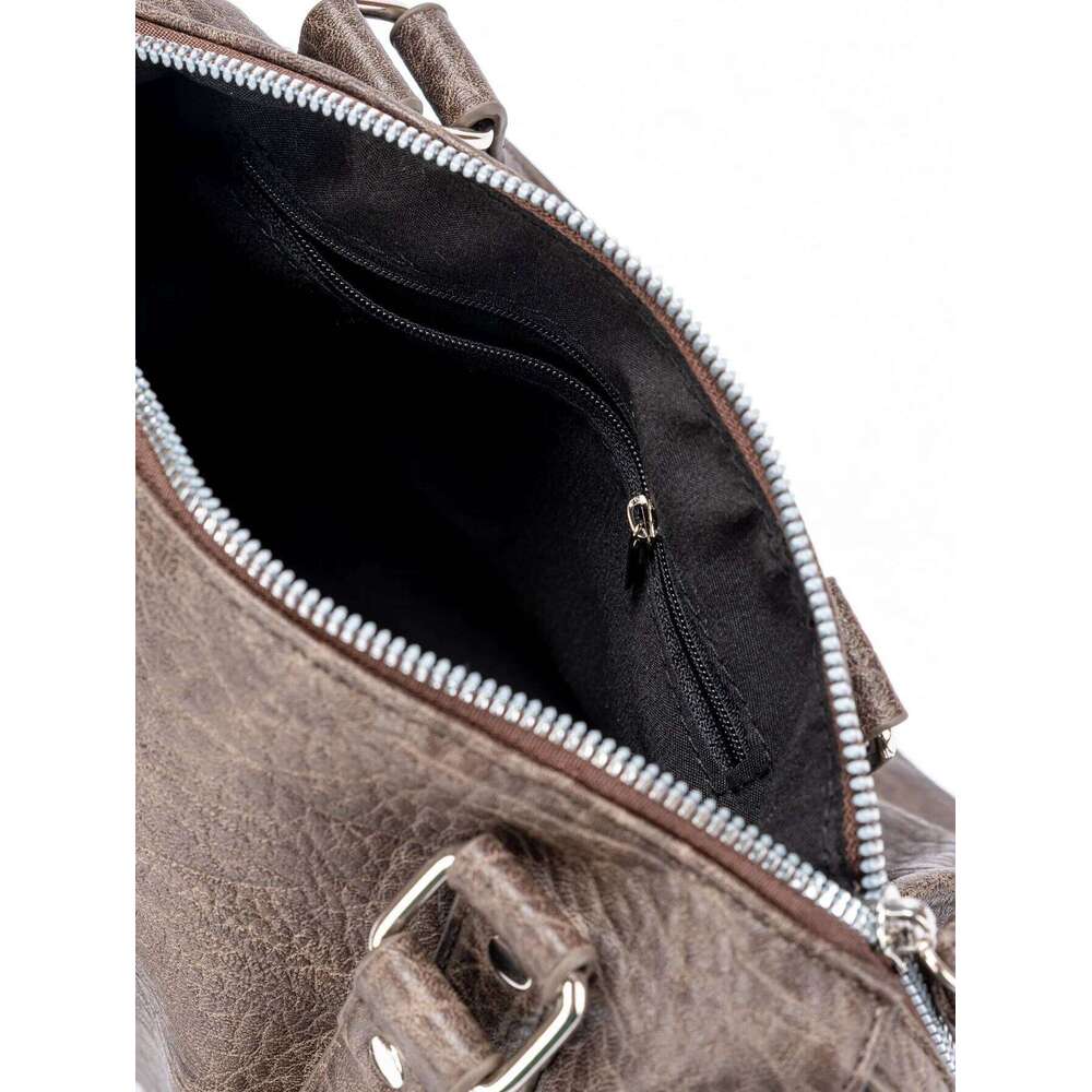 Vintage Fashion Rivets Motocycle Casual Shoulder Women Tote Shopping Bag Female Handbag Boston Zipper Crossbody