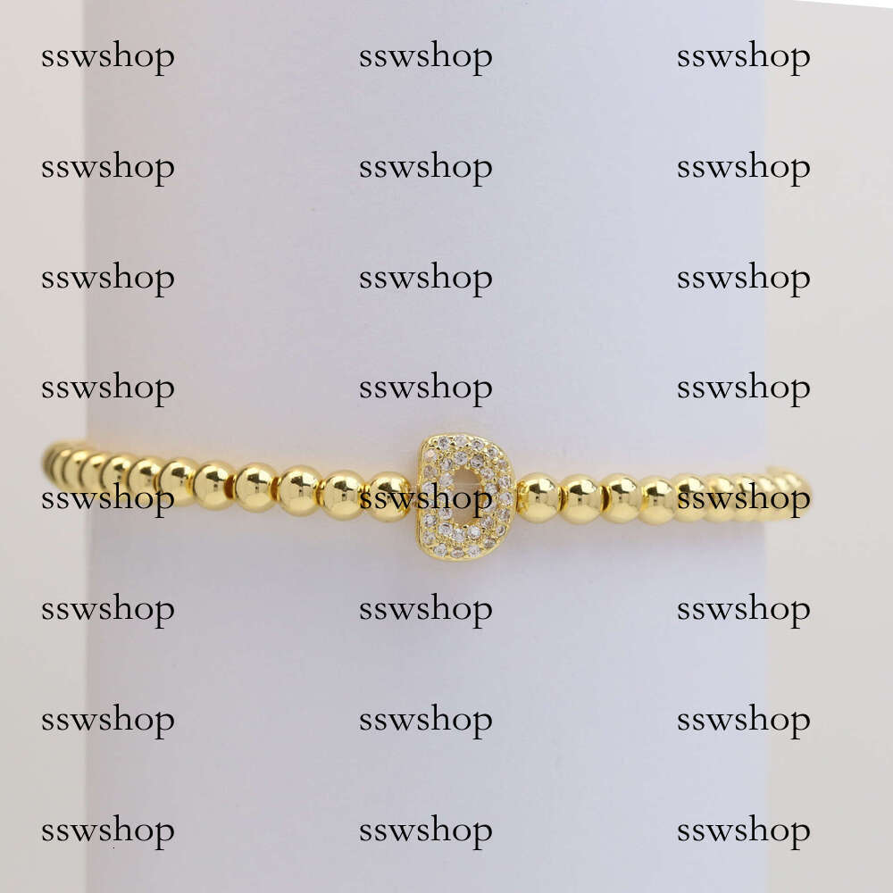 Hot Selling Brass Micro Inlaid Bubble Balloon DIY 26 English Letters Copper Beads Elastic String Bracelet