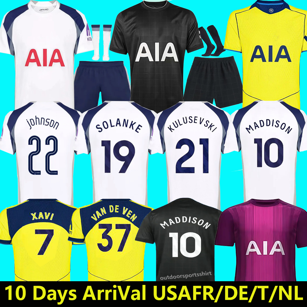 4XL 24/25/26 TOT JOHNSON Soccer Jerseys 25 winners MADDISON SON KULUSEVSKI SARR RICHARLISON PEDRO PORRO TEL ODOBERT BENTANCUR men kids kit socks set Football